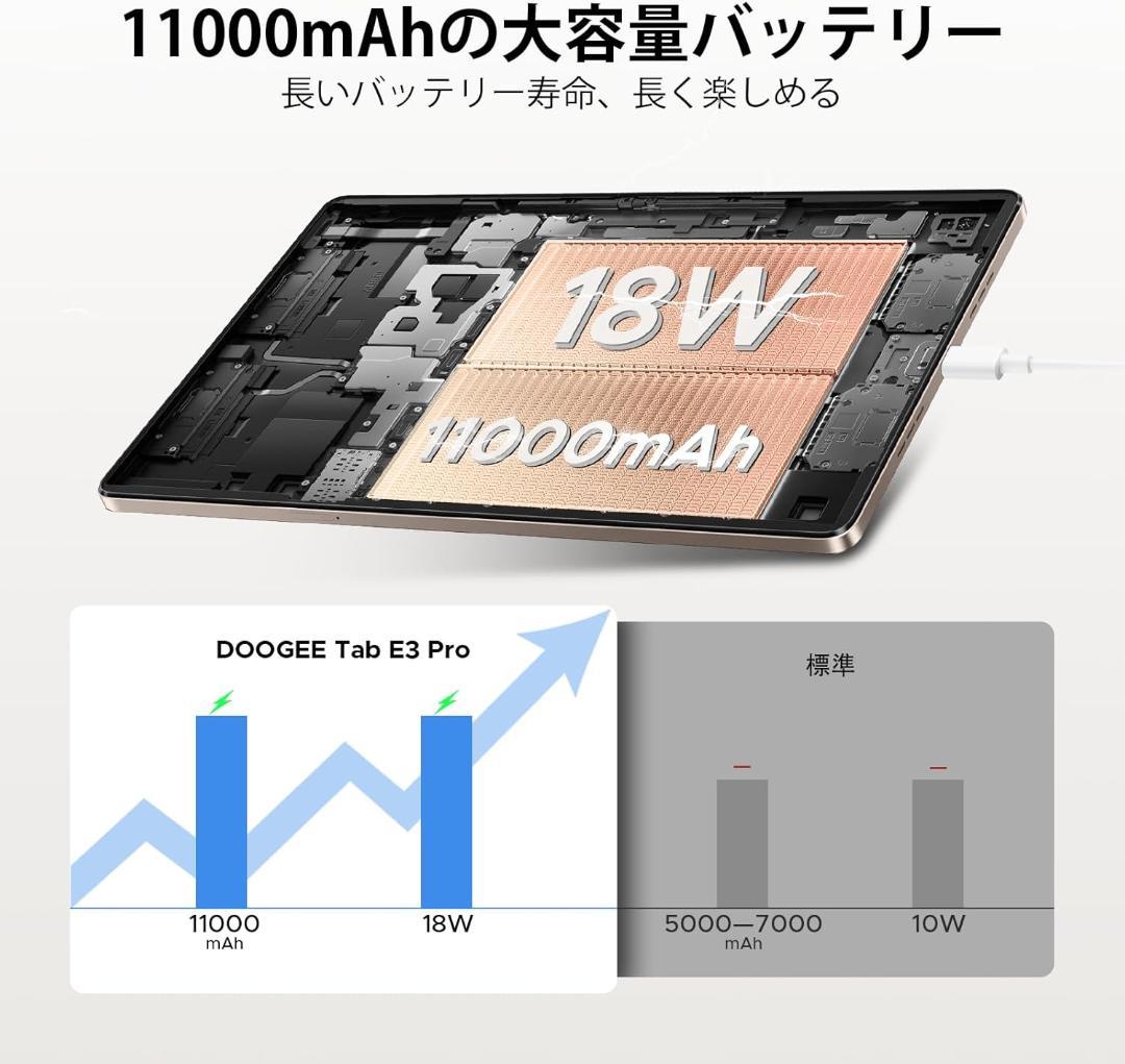 Android16 タブレット13インチ DOOGEE Tab E3 Pro　黒