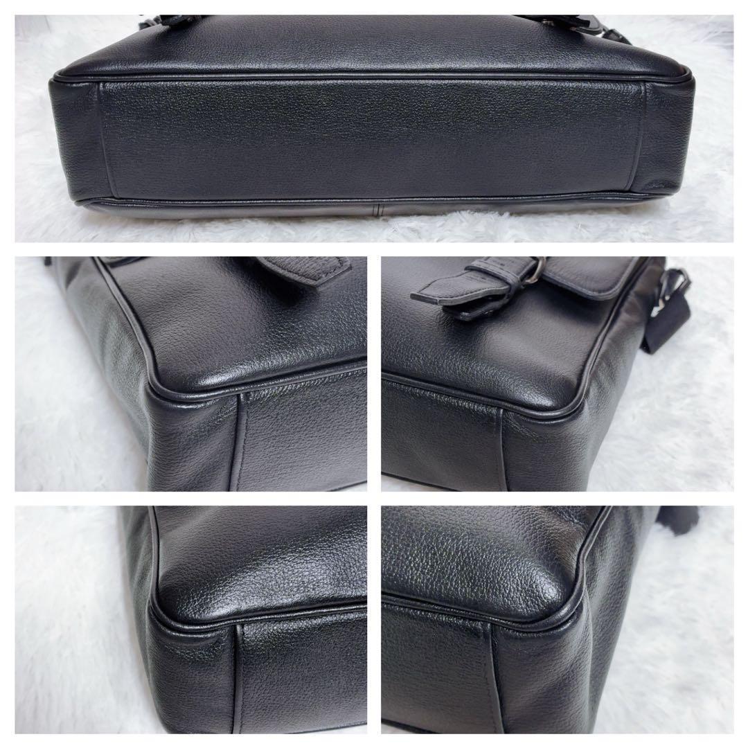 BURBERRY BLACK LABEL ショルダーバッグ 黒 ビジネス レザー