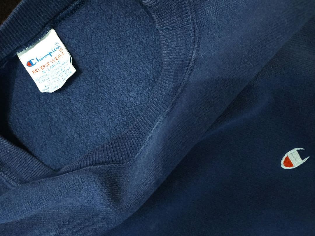 90sChampionリバースウィーブ ナス紺スウェット XL