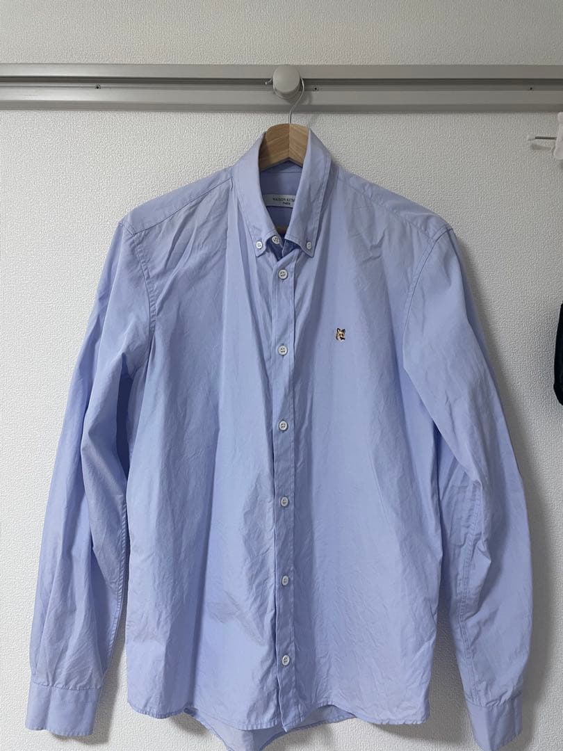 メゾンキツネ MAISON KITSUNE ボタンダウンシャツ 38 青 ブルー
