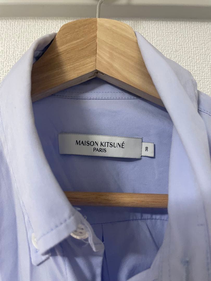 メゾンキツネ MAISON KITSUNE ボタンダウンシャツ 38 青 ブルー