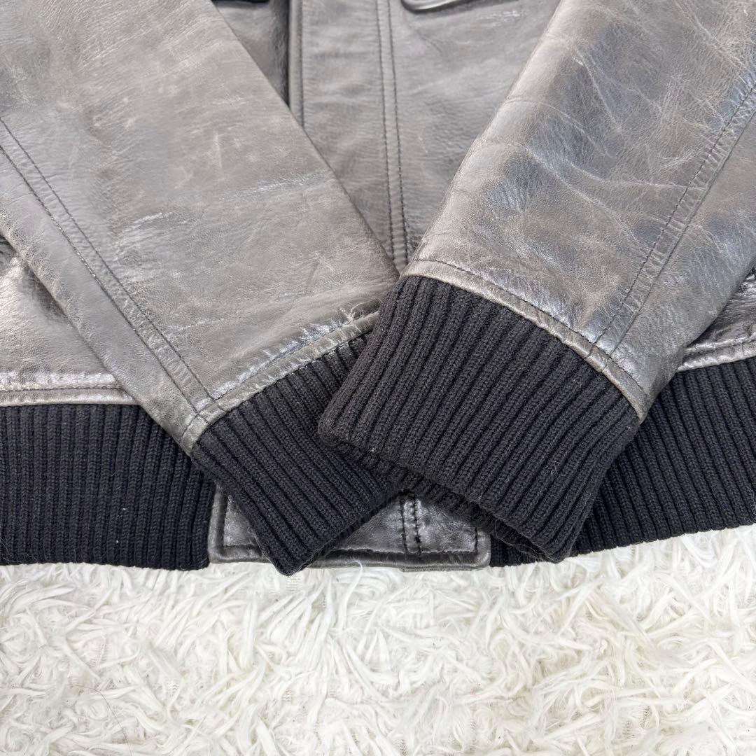 AVIREX 6191014馬革 レザー M-65 ミリタリージャケット 黒 L