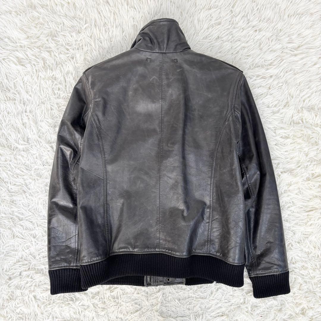 AVIREX 6191014馬革 レザー M-65 ミリタリージャケット 黒 L