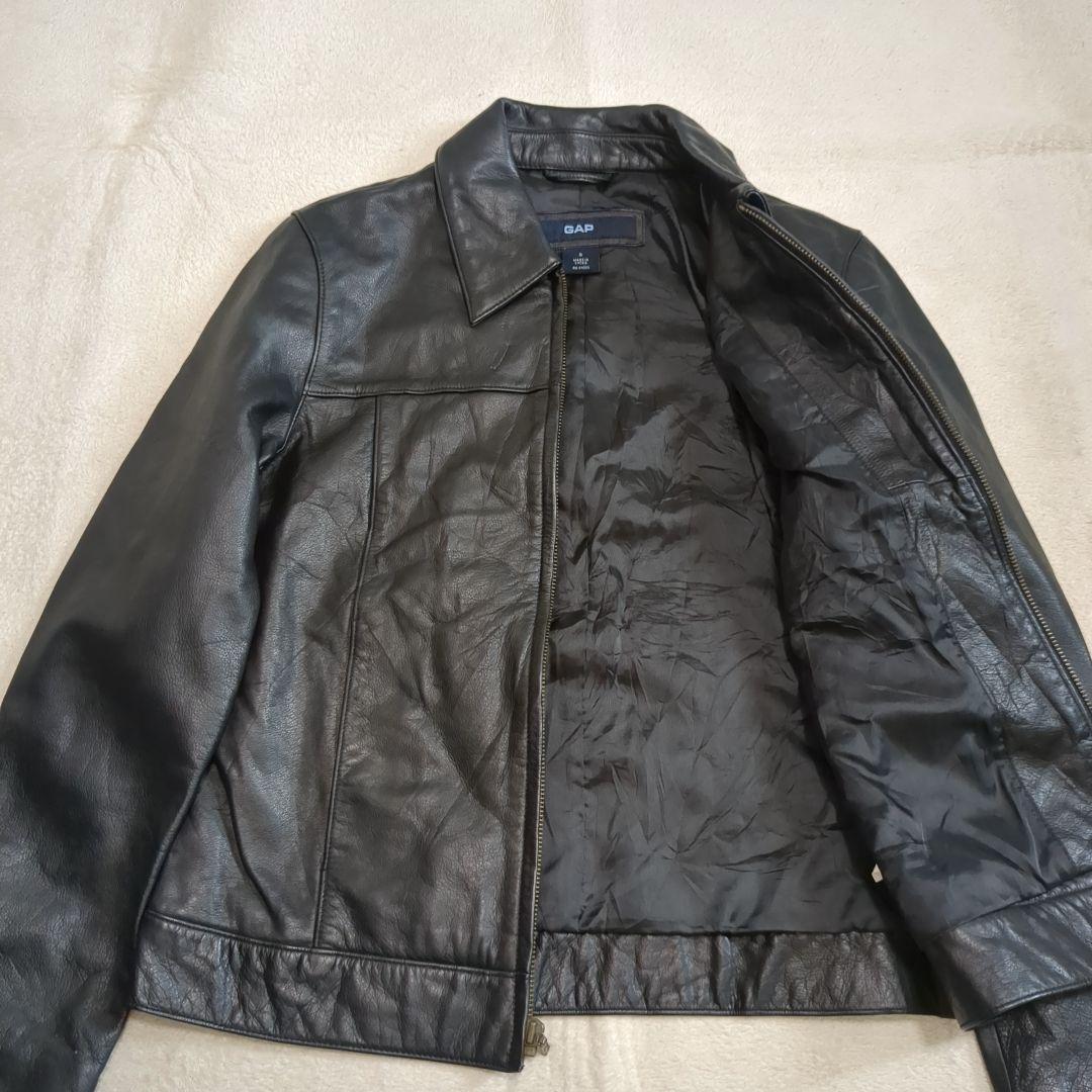 美品 オールドギャップ 牛革 レザージャケット ブラック ライダース