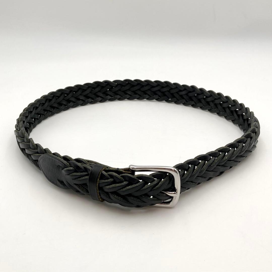 極美品✨ ホワイトハウスコックス メッシュベルト 黒 レザー 28/70 人気