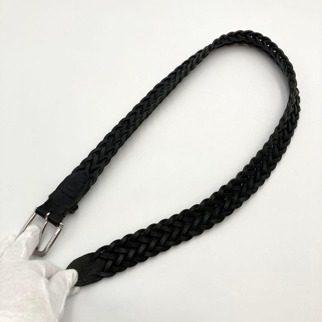 極美品✨ ホワイトハウスコックス メッシュベルト 黒 レザー 28/70 人気