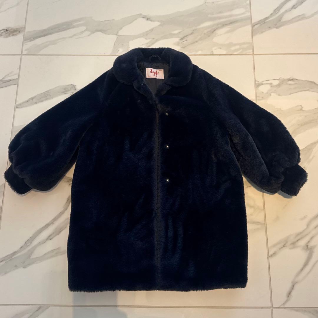 美品　ilgufo 紺　キッズダウン　イルグッフォ　キッズコート　サイズ8