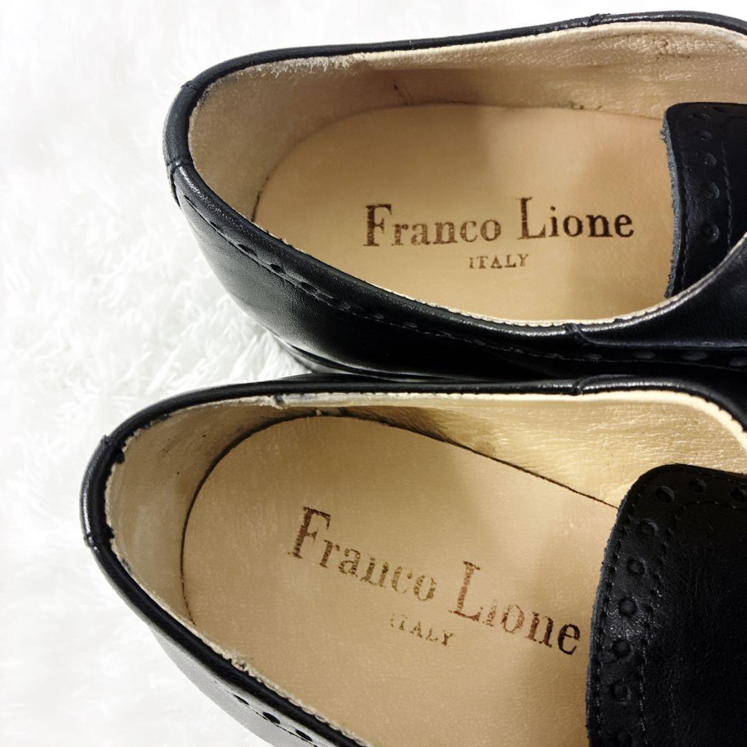 【美品】Franco Lione 伊製 レザー メダリオン　黒 24~24.5