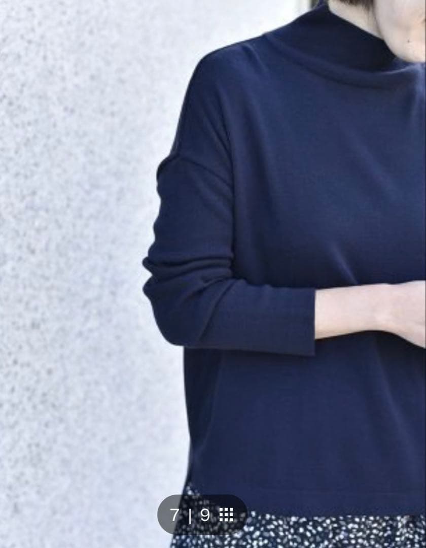 【美品】our 洗えるきれいめタートルニット ホワイト＆ネイビーセット