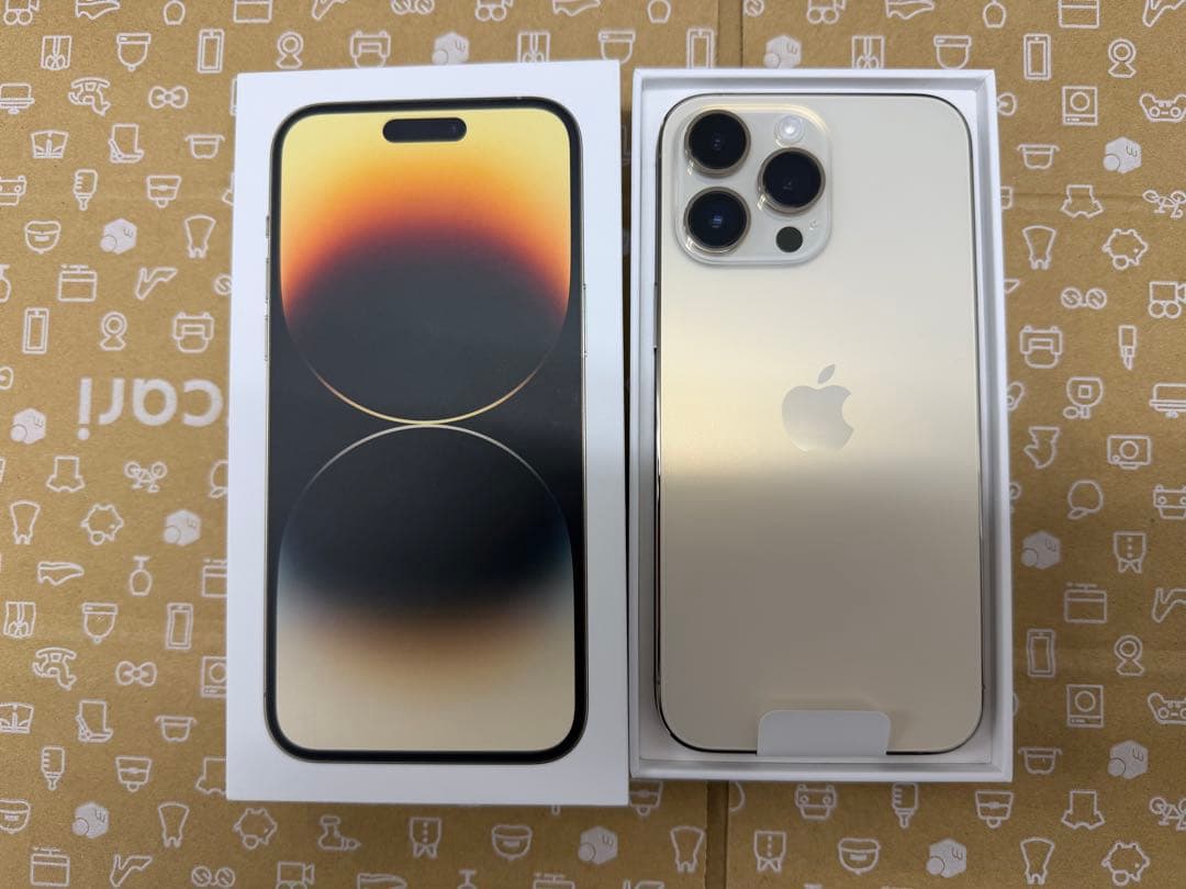 新品未使用激安‼️iPhone14 ProMaxゴールド128G本体充電100%