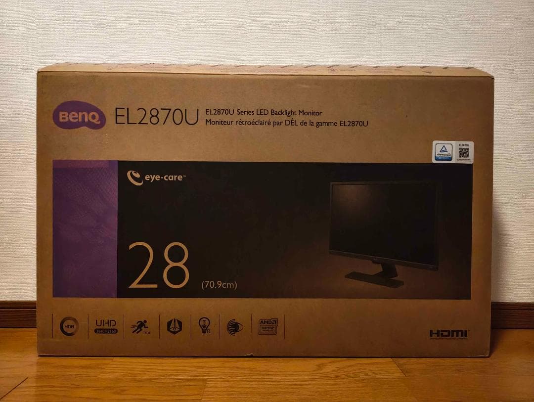 【美品/付属品完備】4K 27インチモニター BenQ EL2870U