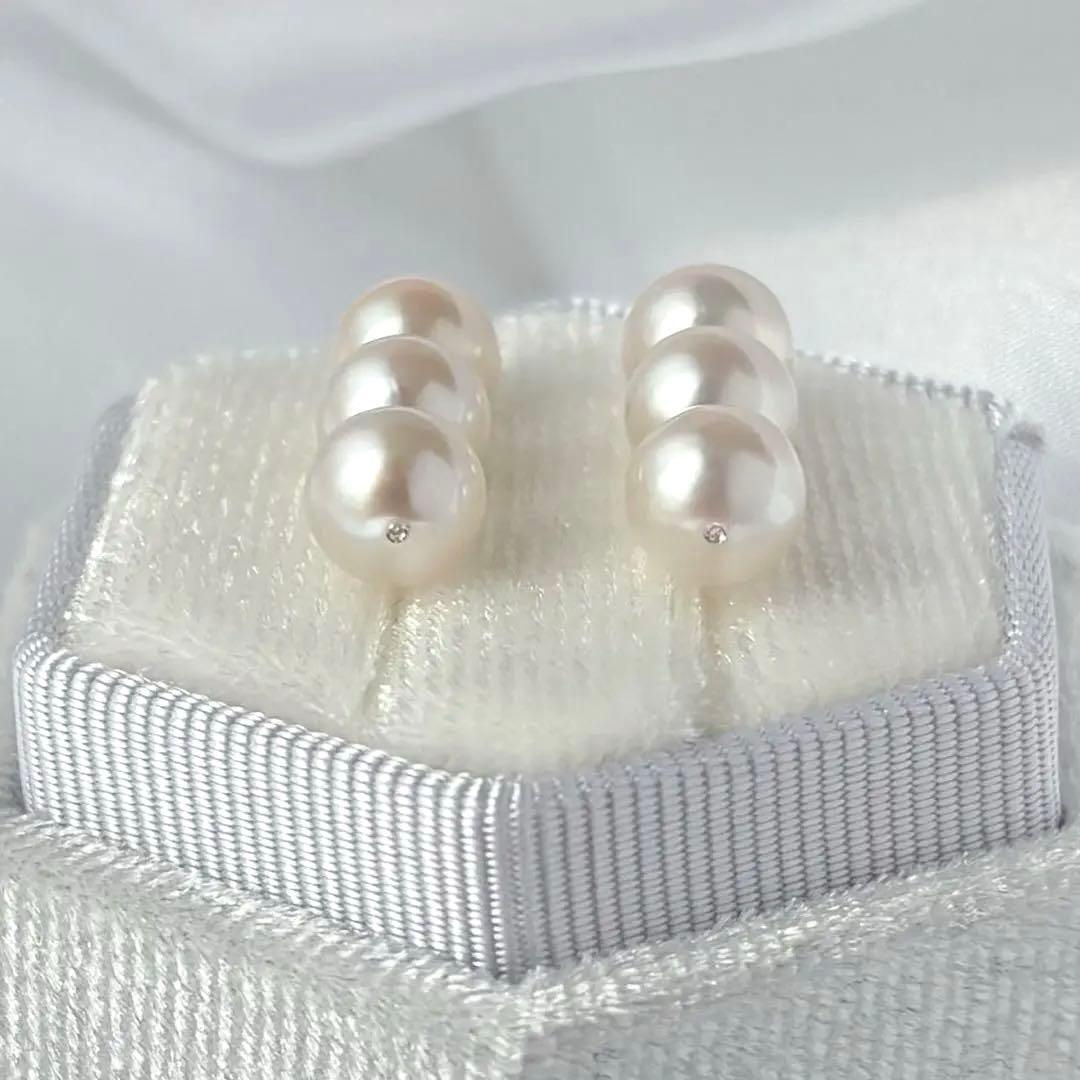 あこや真珠ピアス　３連ピアス　14kgf No.6