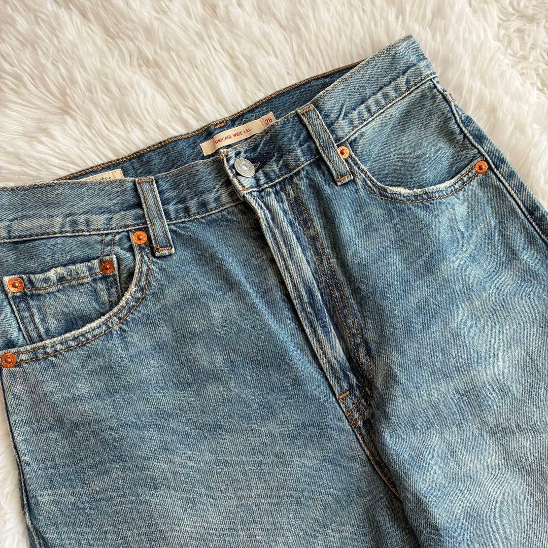 Ungrid Levi's別注RIBCAGE ＷIDE LEGデニム26インチ