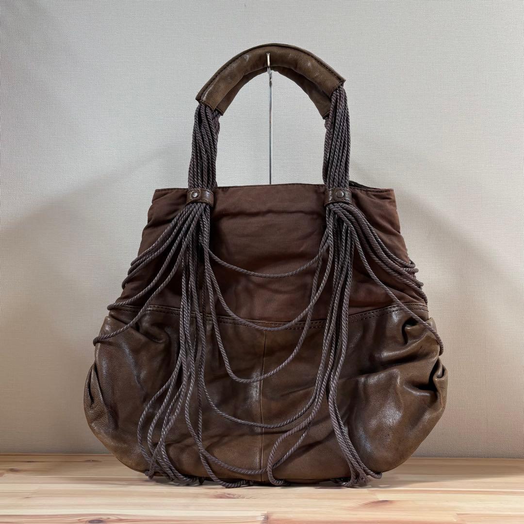 バッグ Y2k Diesel Rope Fringe Bag Leather Brown