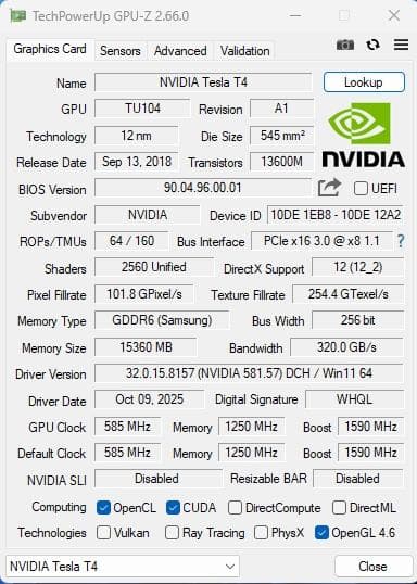 良品⭐️グラフィックボード NVIDIA Tesla T4 16GB