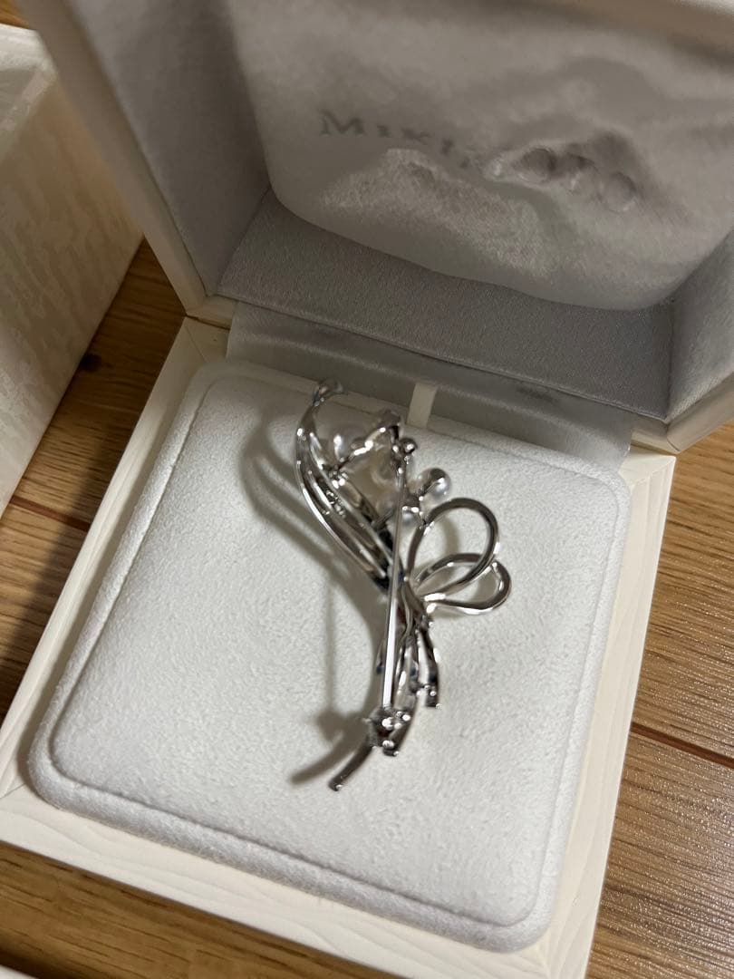 MIKIMOTO ミキモト　真珠　パール　ブローチ シルバー 5珠　花束