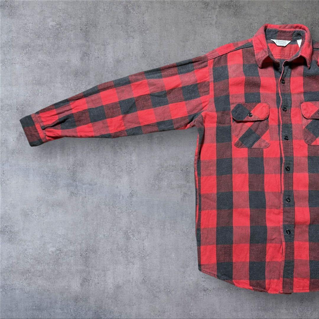 TH 2328古着80sUSA製FIVE BROTHERヘビーネルシャツ好