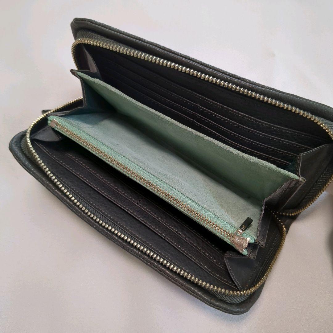 土屋鞄│トーンオイルヌメ クッションファスナー 長財布 グレー系 レザー