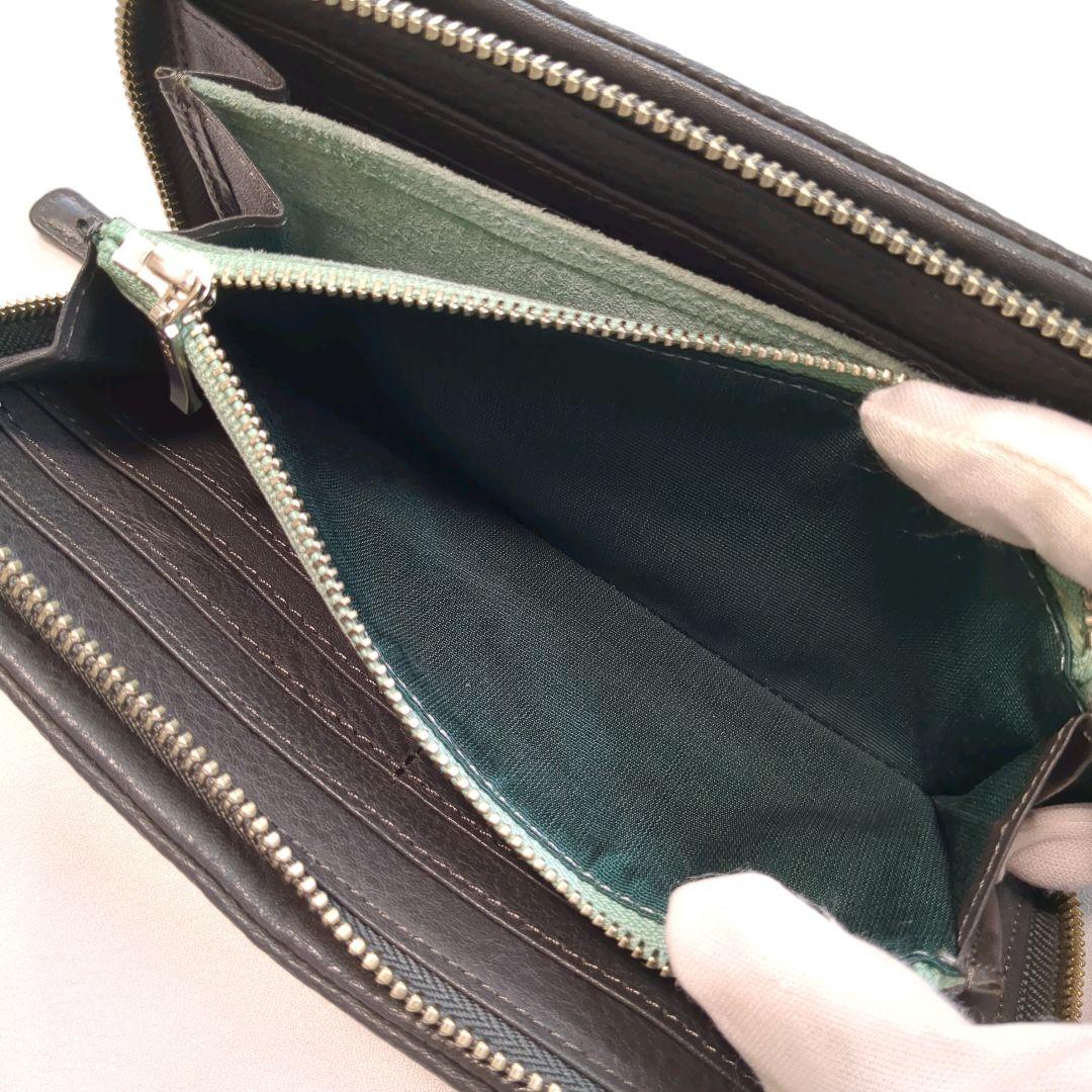 土屋鞄│トーンオイルヌメ クッションファスナー 長財布 グレー系 レザー