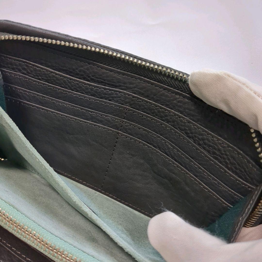 土屋鞄│トーンオイルヌメ クッションファスナー 長財布 グレー系 レザー