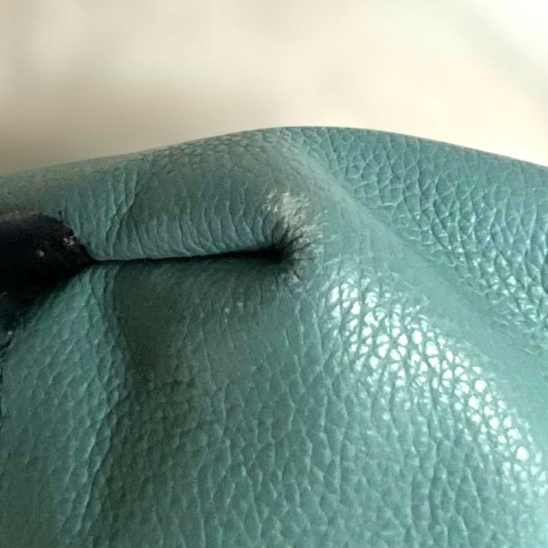 【COACH】コーチ 青緑色 レザー ボディバッグ