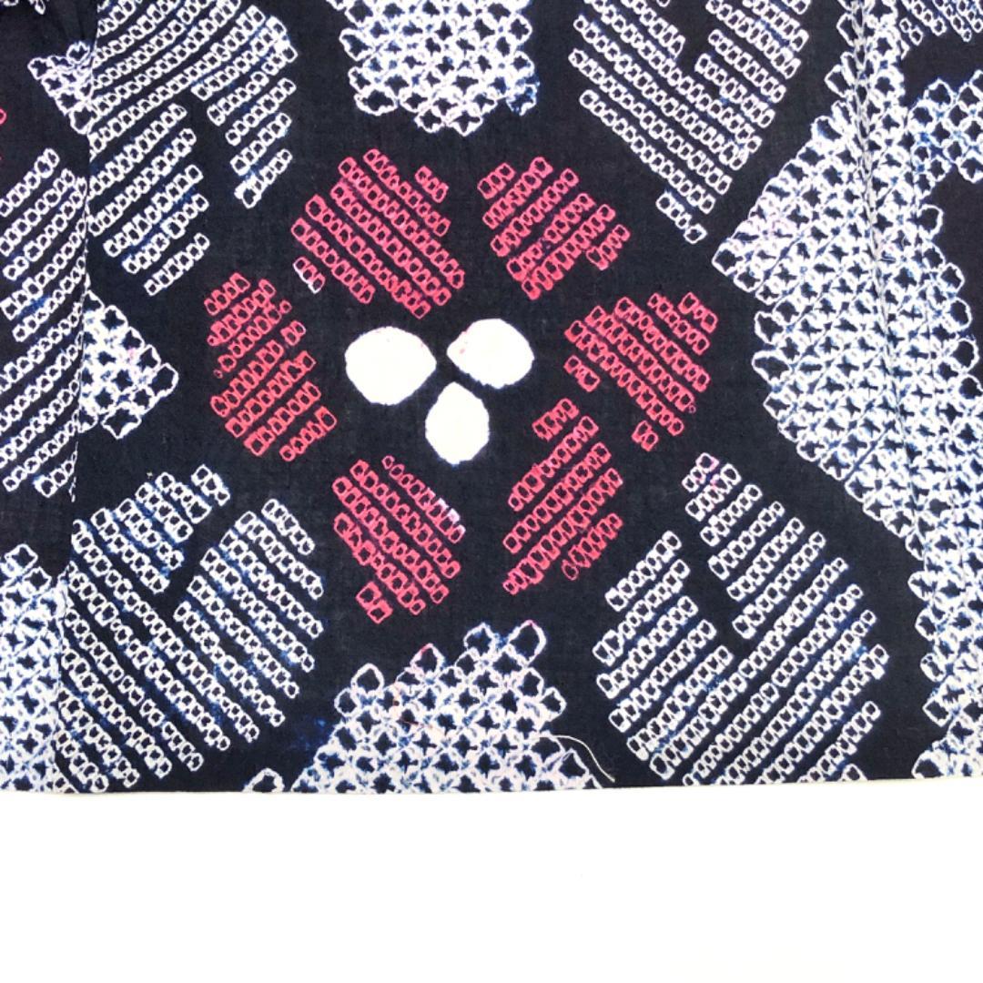 ☆ 夏着物 浴衣 有松鳴海本絞り 花柄模様 濃紺色 K-5090