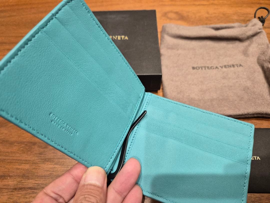 【未使用品】ボッテガヴェネタ ネイビー マネークリップ 財布