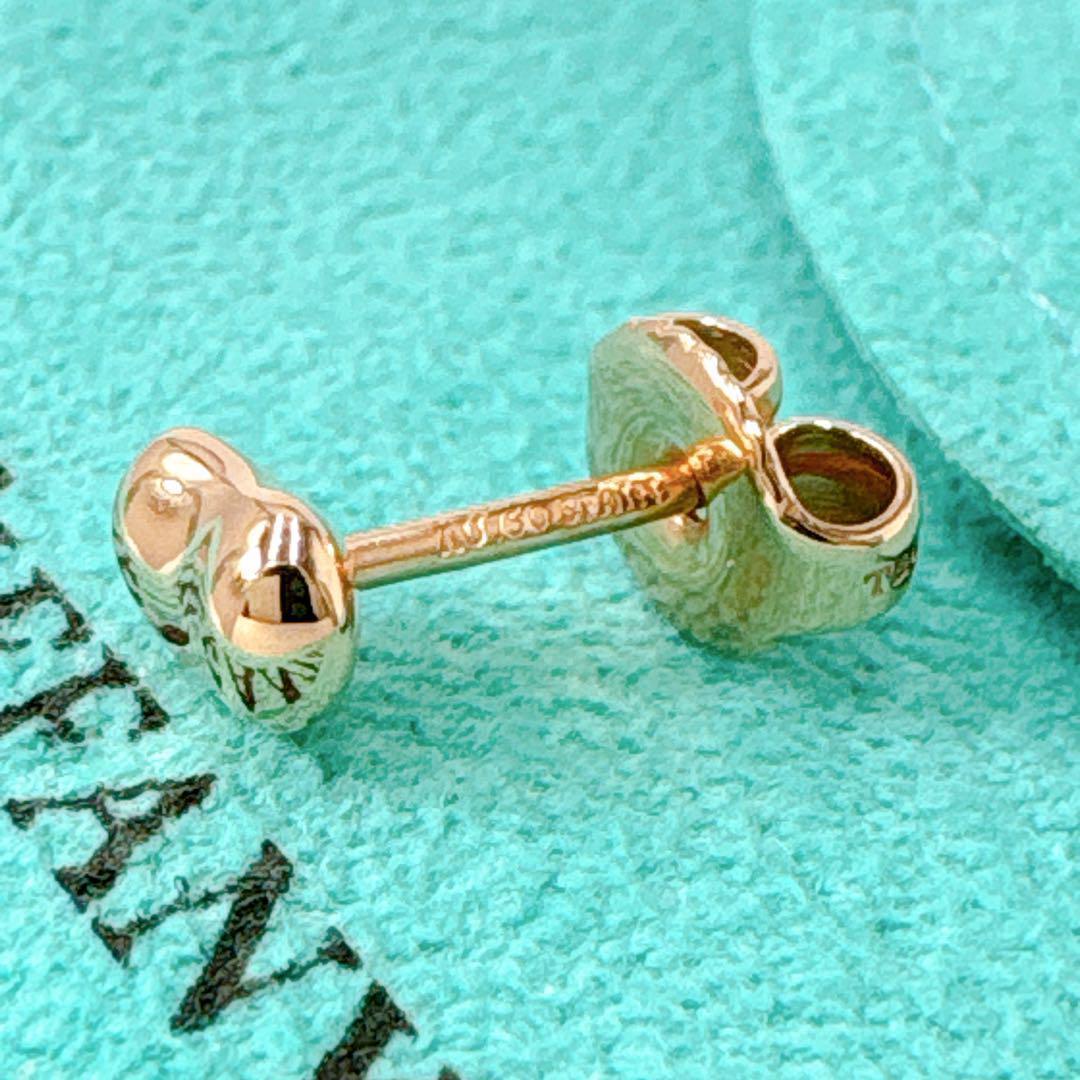 極美品 ティファニー ビーン 片耳 0.97g ピンクゴールド ピアス k18