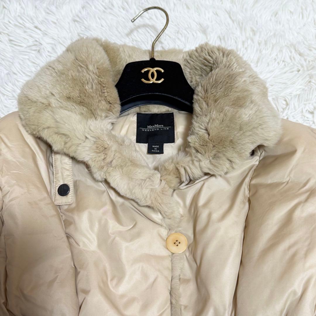 ラビットファー/美品✨マックスマーラ ウィークエンド ダウンコート ロング 40