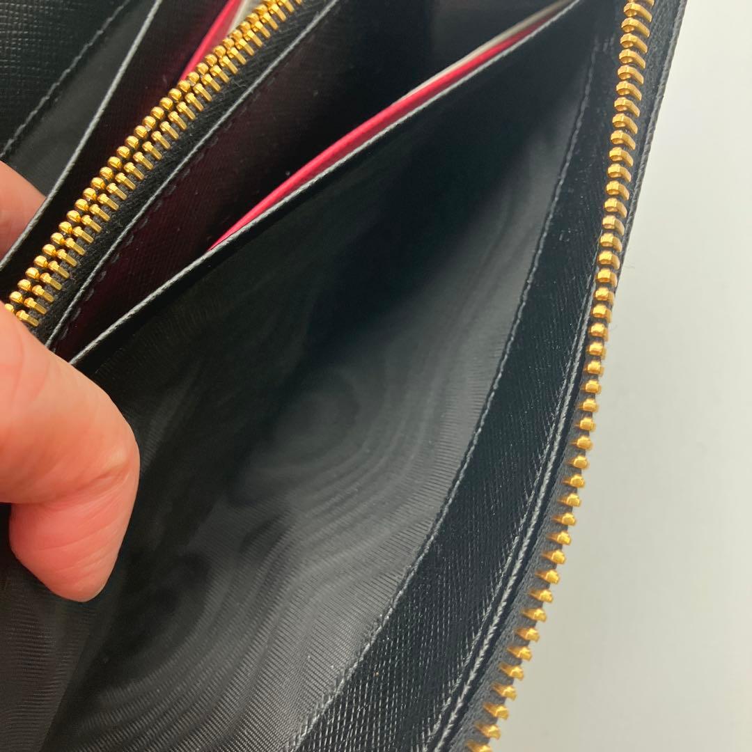 激安！超美品　PRADA ブラック 長財布 サフィアーノレザー