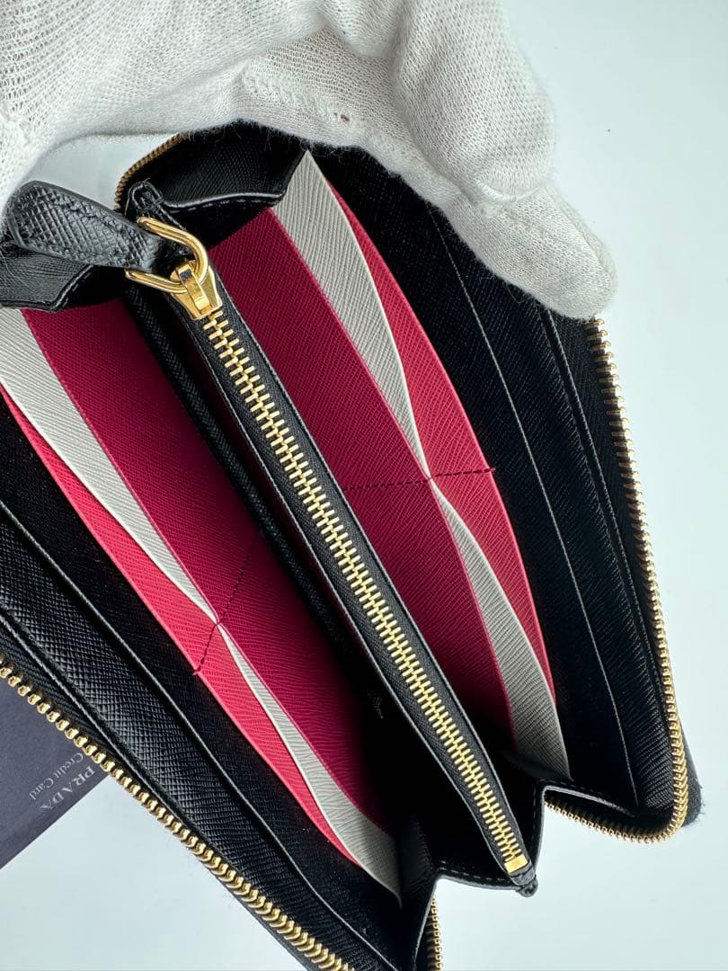 激安！超美品　PRADA ブラック 長財布 サフィアーノレザー