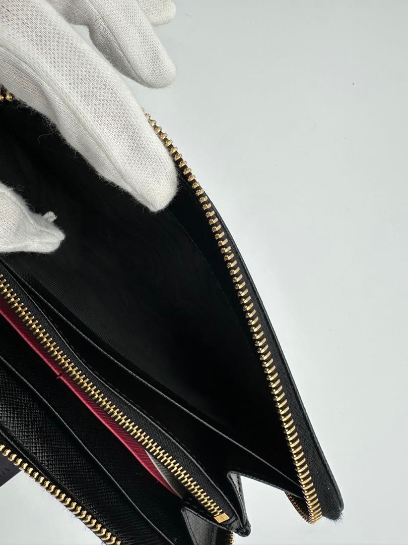 激安！超美品　PRADA ブラック 長財布 サフィアーノレザー