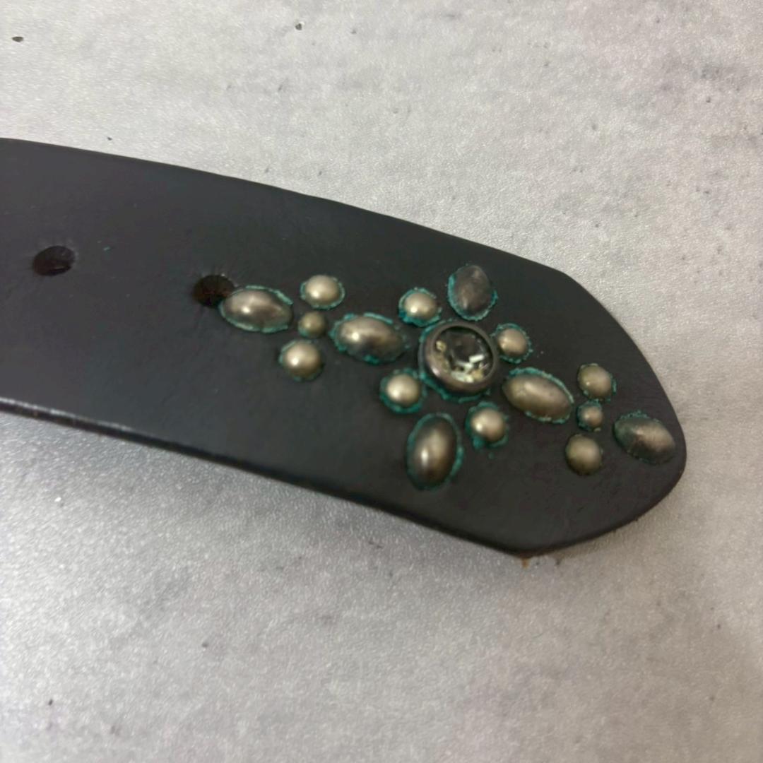 OLD STUD スタッズベルト　ハンドメイド レザー DMG16
