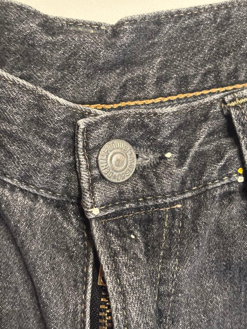 orSlow BEAMS BOY Black Monroe pants ペイント