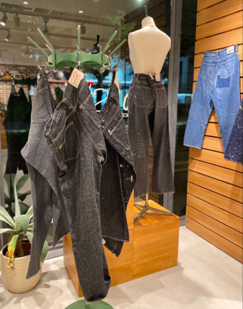 orSlow BEAMS BOY Black Monroe pants ペイント