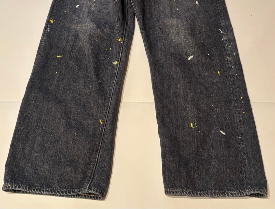 orSlow BEAMS BOY Black Monroe pants ペイント