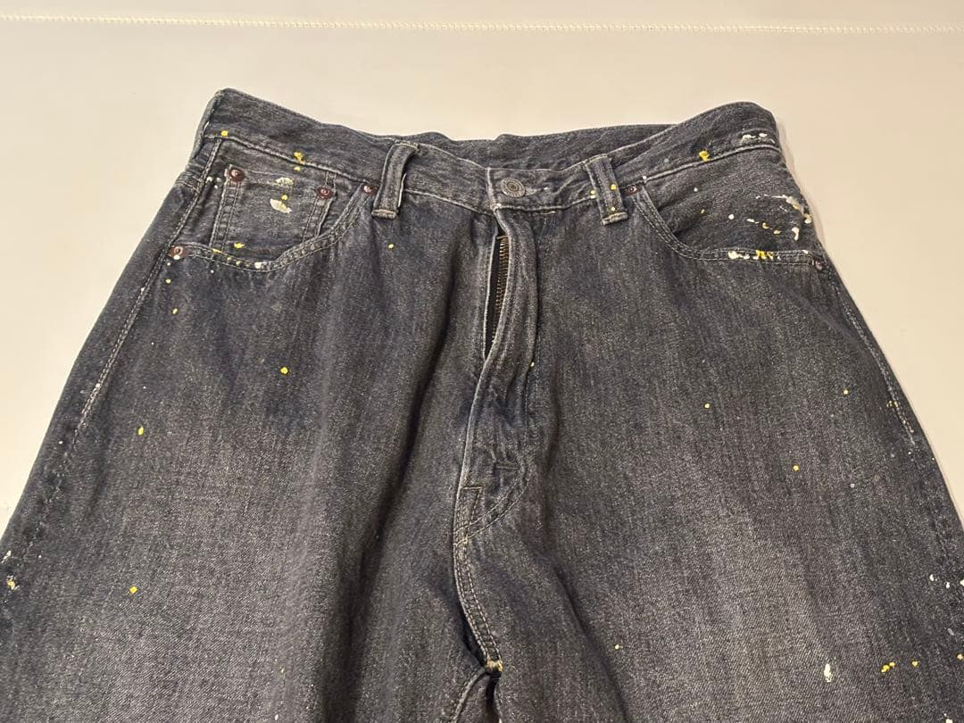 orSlow BEAMS BOY Black Monroe pants ペイント