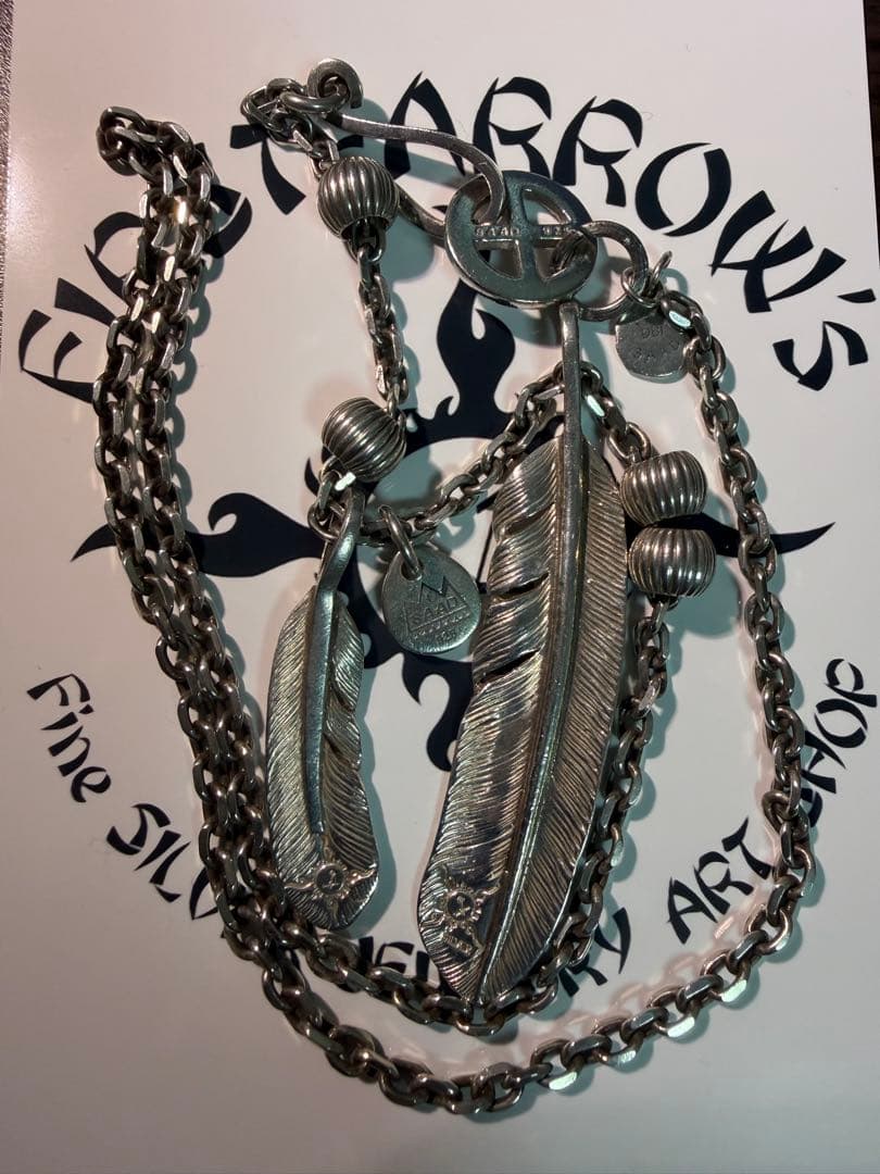 FIRST ARROWS シルバーフェザーネックレスSAADチェーン