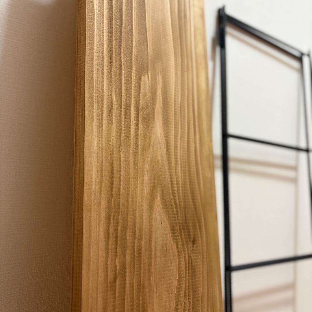 無垢板　アイアンシェルフ　イベント什器　テキーラレッグ　飾り棚　オープンシェルフ