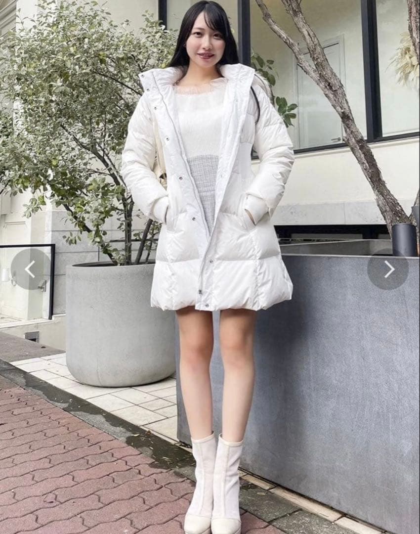 新品　dazzlin ウエストマークレディダウンコート WHT M