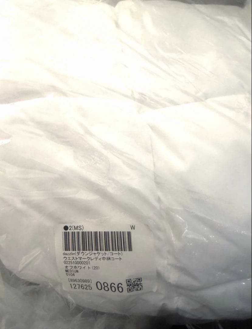 新品　dazzlin ウエストマークレディダウンコート WHT M