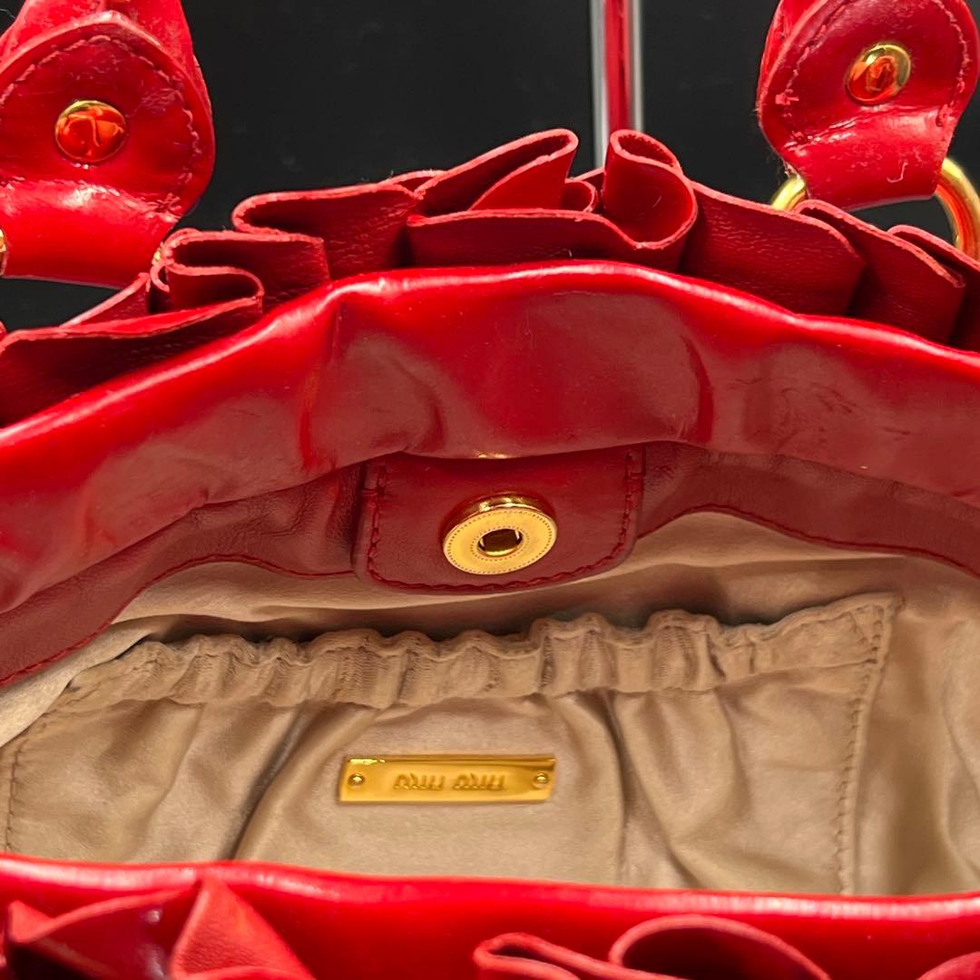 【美品】Miu Miu 2WAY Vitello Lux Y2K バッグ 赤