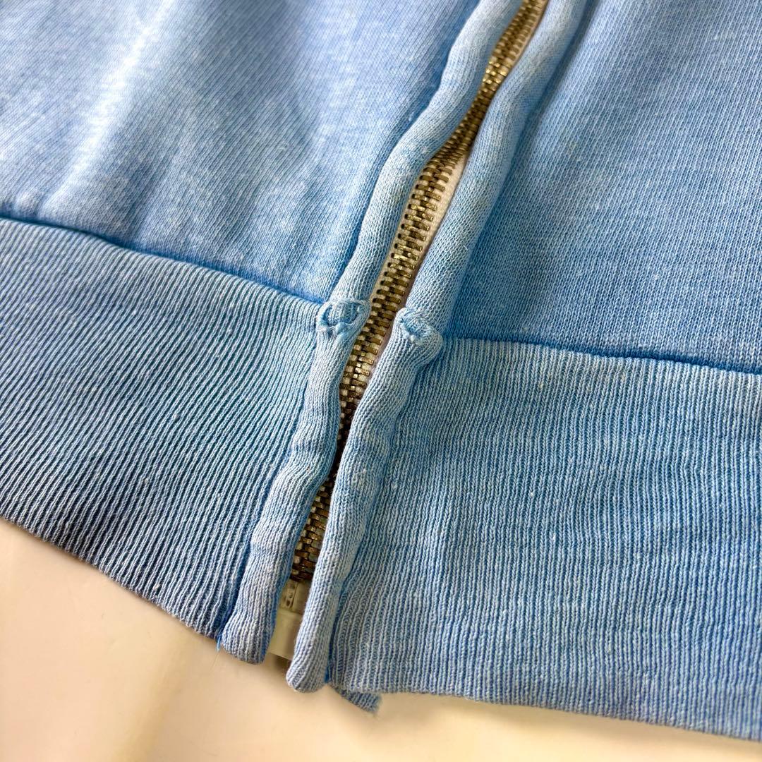 雰囲気抜群フェード最高70'sビンテージジップアップパーカーアルミジップ輸入古着