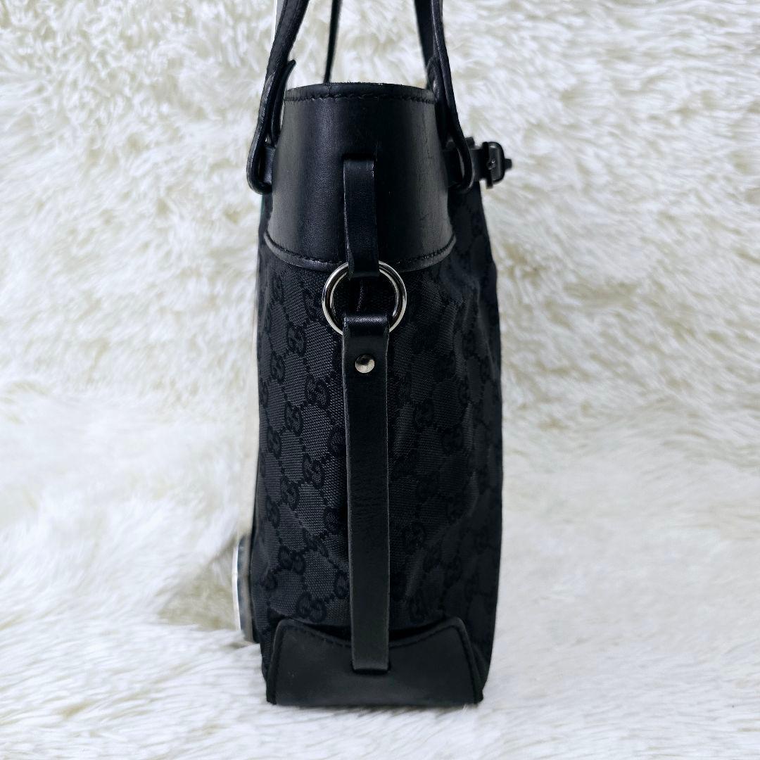 GUCCI　GG柄　ブラック　トートバッグ ビジネスバッグ キャンバス レザー