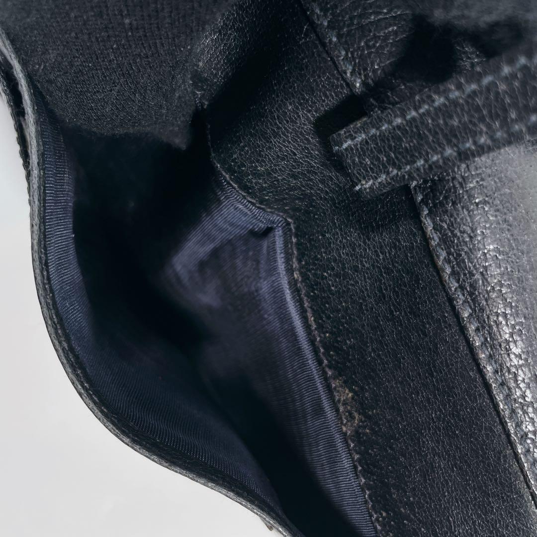 GUCCI　オールドグッチ　シェリーライン　GG柄　PVC　レザー　三つ折り財布