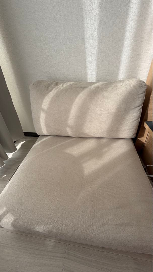 シ*タ様 オークション式　ベージュ 1人掛けソファ 分解可能 ロータイプ