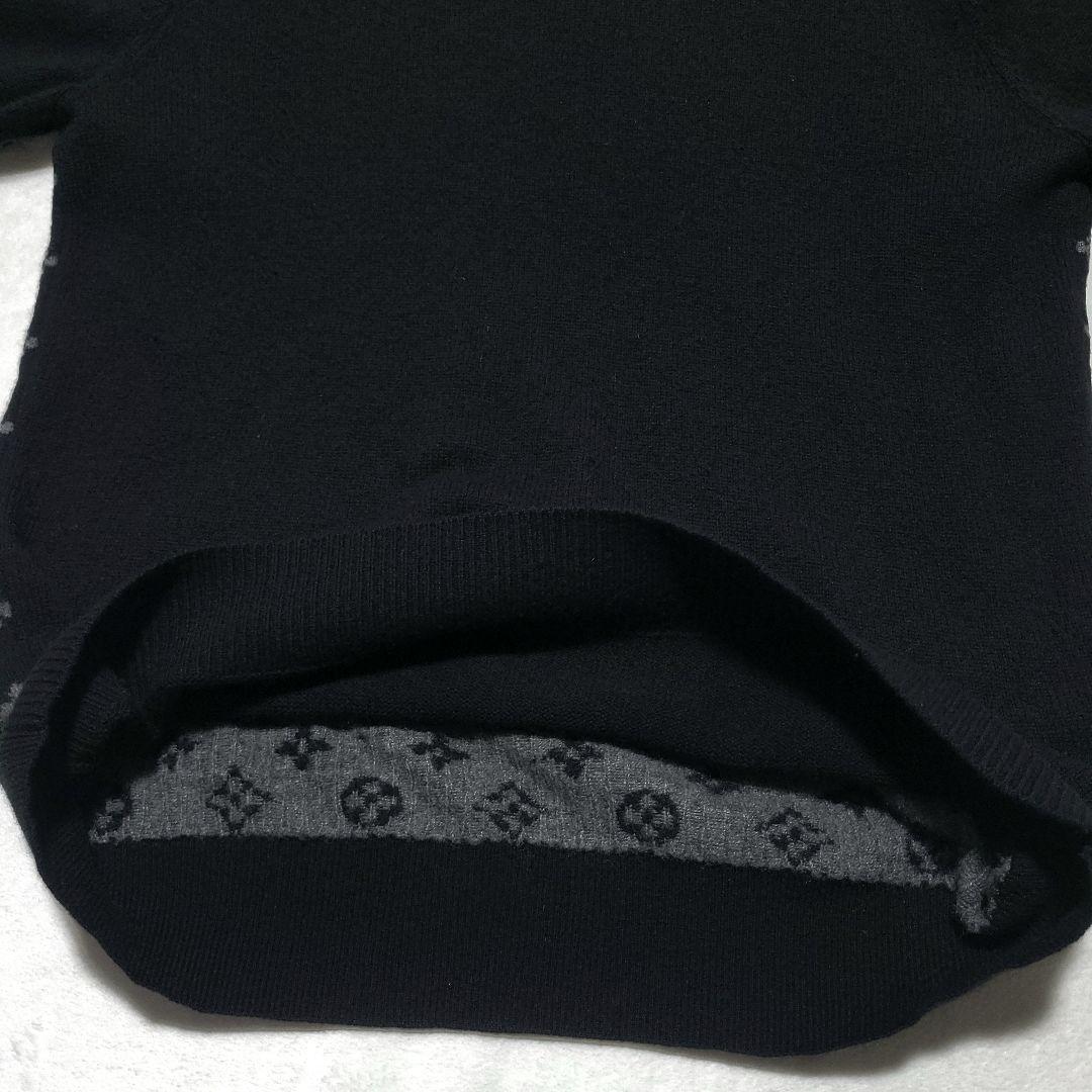 極美品 ルイヴィトン　カシミヤ ニット セーター ハーフ&ハーフ モノグラム 黒