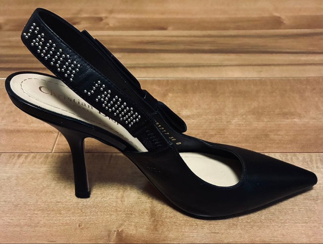 J'ADIOR ディオールスリングバックパンプス　38 黒