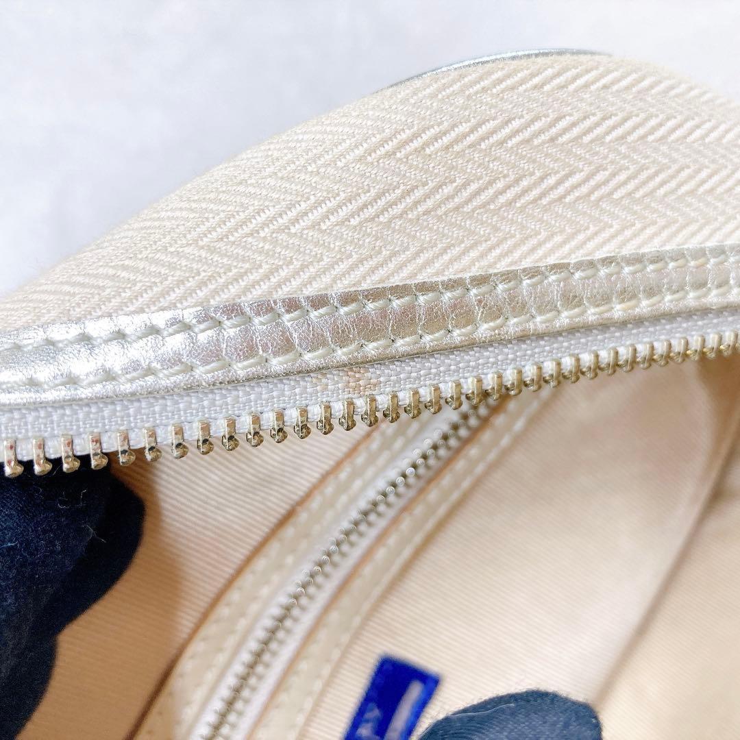 ✨美品✨バーバリー　ブルーレーベル　ミニボストン ロゴ キャンバス レザー