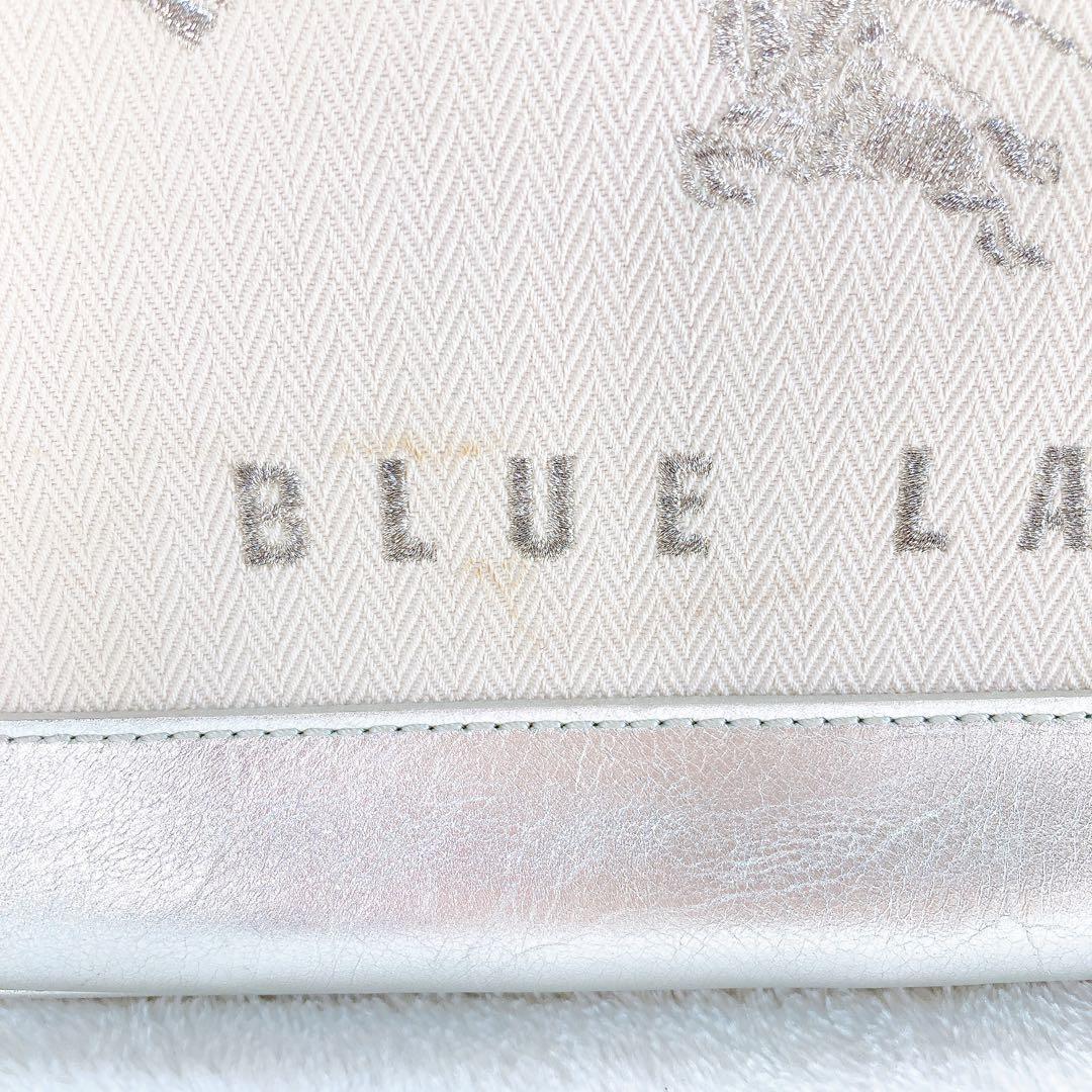 ✨美品✨バーバリー　ブルーレーベル　ミニボストン ロゴ キャンバス レザー